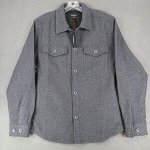 New Jeremiah Shirt Sz M Gray Flannel Wool Blend Fleece Jacket Shacket Pockets